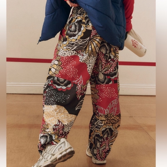 Free People FP Movement Game Day Printed Pants Wildflower Retro Combo NWT Size L - Picture 2 of 7